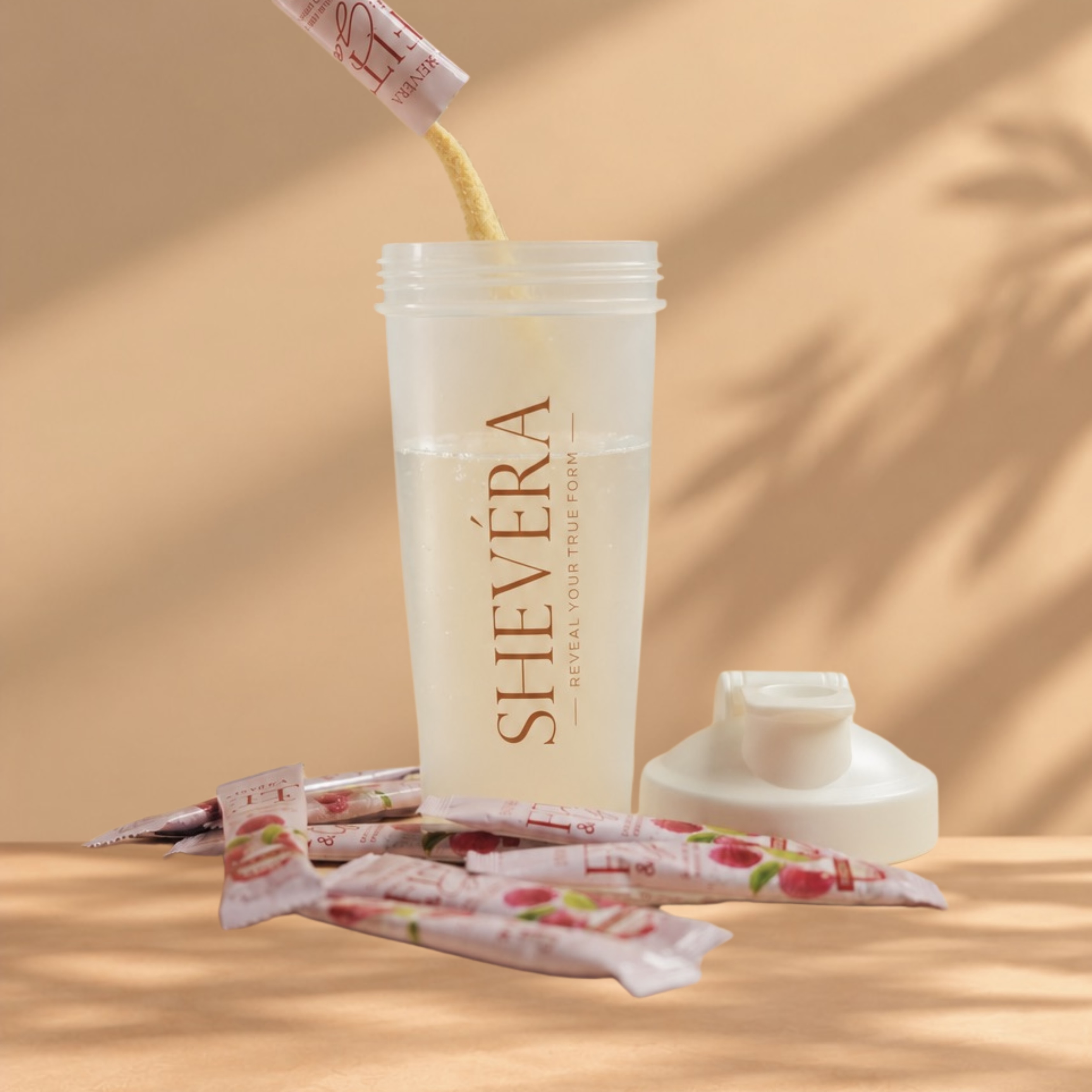 Add one SHEVÉRA sachet to the shaker